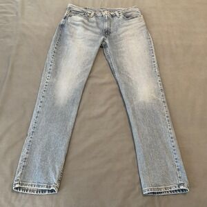 Levis 511 Jeans Mens 35x30 Light Wash Blue Slim Fit Stretch Denim Pants